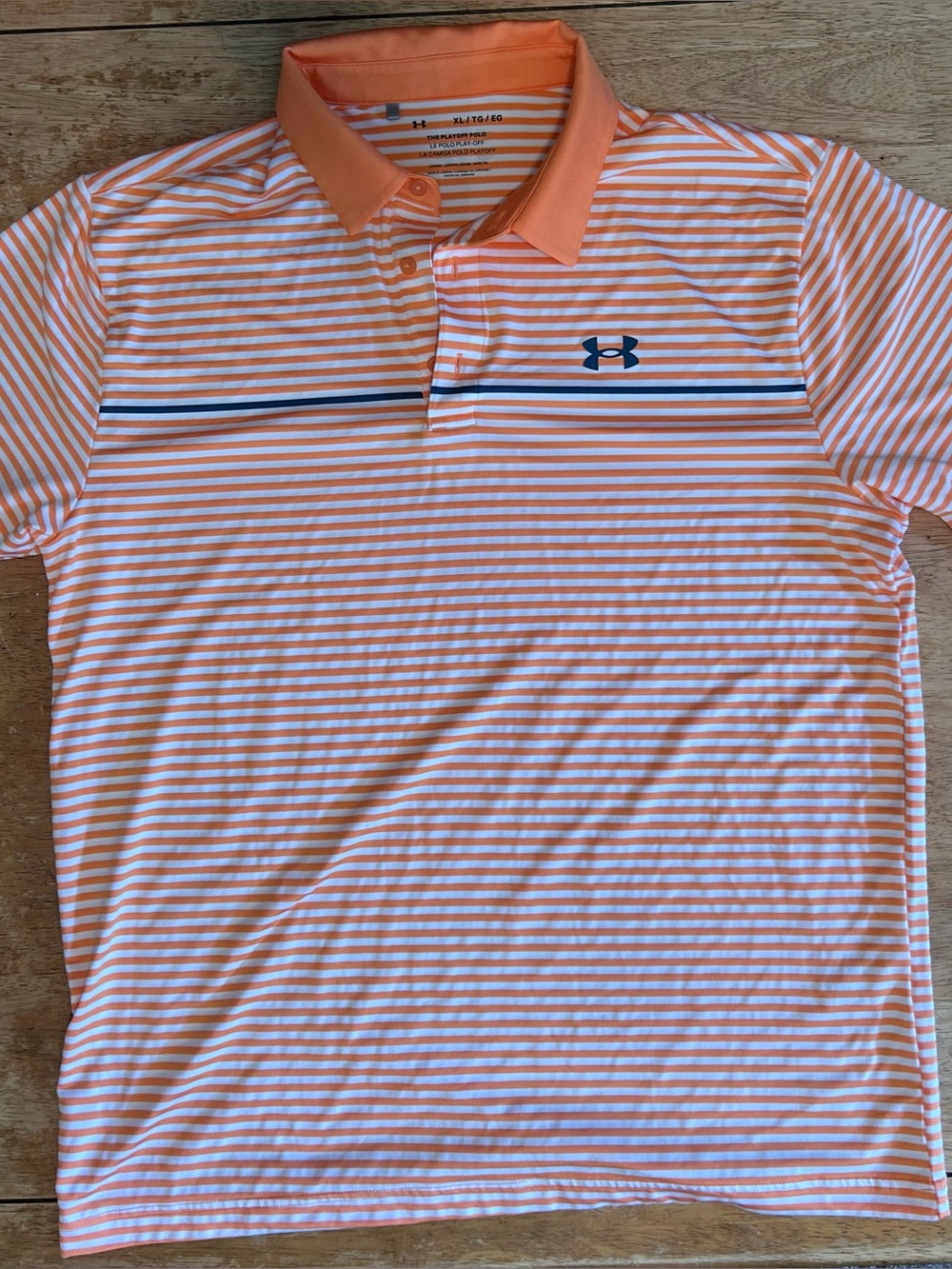 Under Armour Men’s Orange Striped Polo Shirt XL